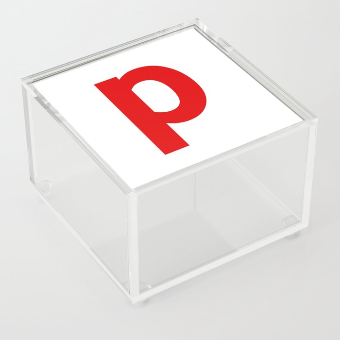 letter P (Red & White) Acrylic Box
