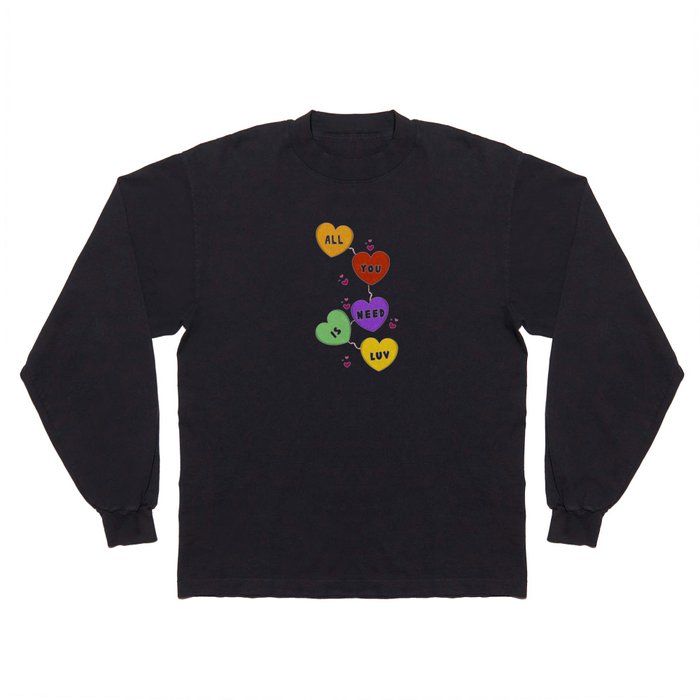 Art You Need Love Colorful Hearts Valentines Day Long Sleeve T Shirt