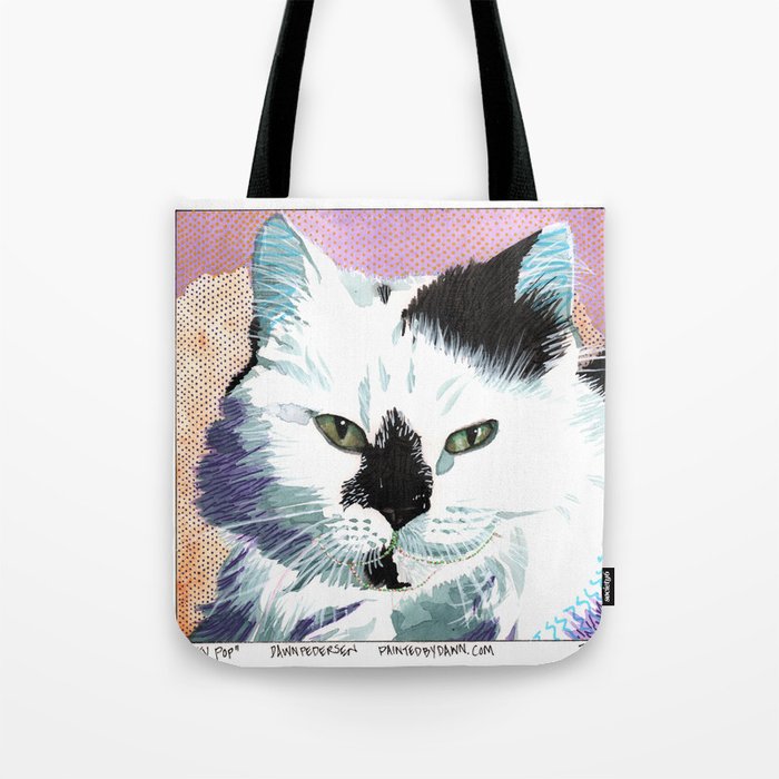 Kitty - Pop Art Cat Portrait Tote Bag