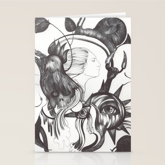 Retrato de Sirena Stationery Cards