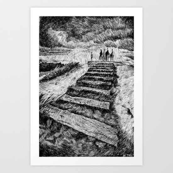 Drawing Black ink - Storm Art Print