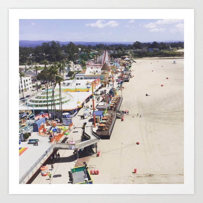 Santa Cruz Boardwalks Aerial View Art Print