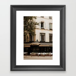 "Parisian café" | France travel photography | Photo wall print Framed Art Print