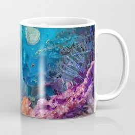 Medusas Garden Coffee Mug | Deep, Oil, Ocean, Vivid, Sea, Dreamy, Blue, Mot, Coral, Medusa 