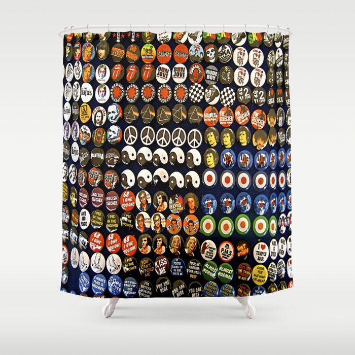 Rock n Roll Buttons Shower Curtain