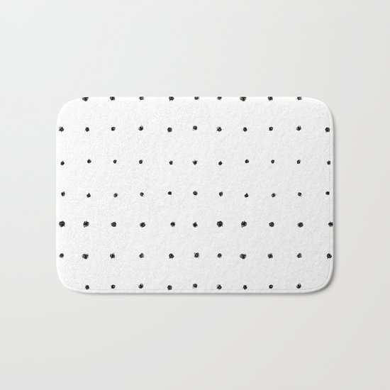 Dot Grid Black and White Bath Mat