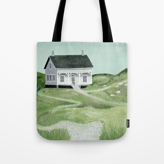 Cottage on the beach Tote Bag