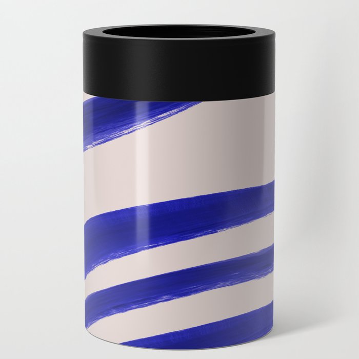 Abstract Navy Blue Lines Can Cooler