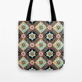 Granny Chic Faux Printed Patchwork Tote Bag