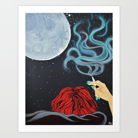 Midnight Toker (#2), Smoking Lady Series Art Print