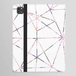 Geometrical purple pink mint lavender floral triangles iPad Folio Case