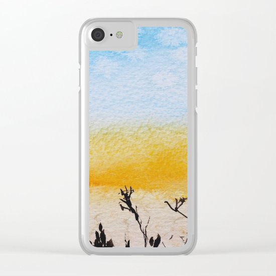 Summer sunrise in watercolor Clear iPhone Case