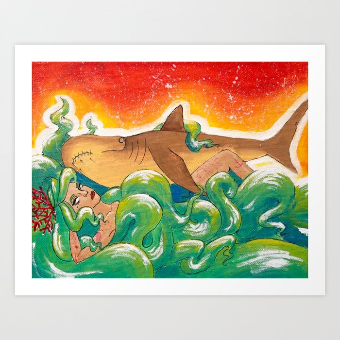 Shark Lady Art Print