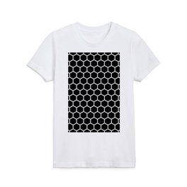 Honeycomb (White & Black Pattern) Kids T Shirt
