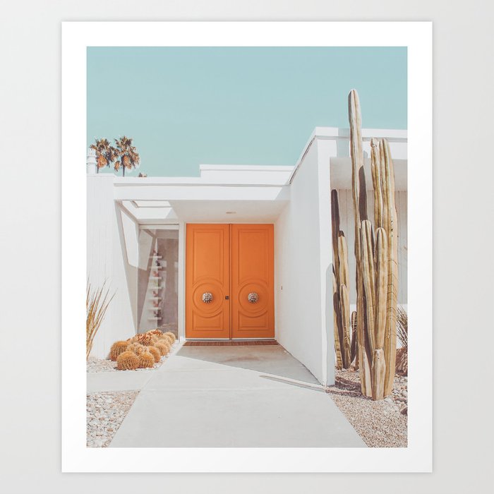 Palm Springs Orange Door Art Print