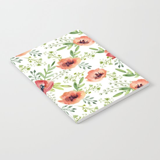 Red bouquet. Watercolor pattern Notebook