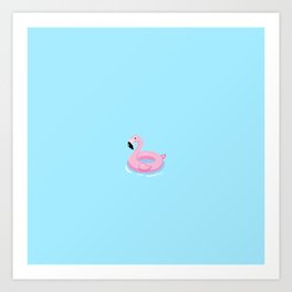 Pool Flamingo Art Print