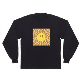 Goldie smiley wavy checker Long Sleeve T-shirt