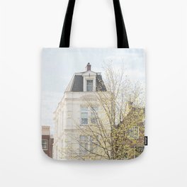 Spring in Amsterdam | City Canal Houses in Soft Colors Art Print | Streets of Holland Travel Photography Tote Bag