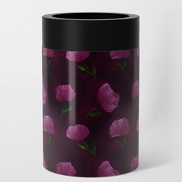 seamless pattern with flowers and background in wine colors Can Cooler