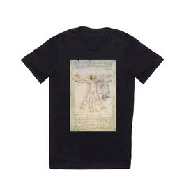 The Vitruvian Man - by Leonardo da Vinci, Vintage Drawing T Shirt