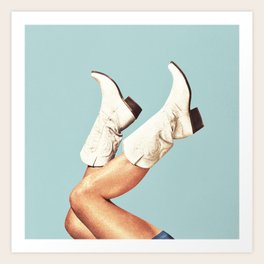 These Boots - Blue Art Print