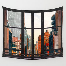 New York City Window #2-Surreal View Collage Wall Tapestry