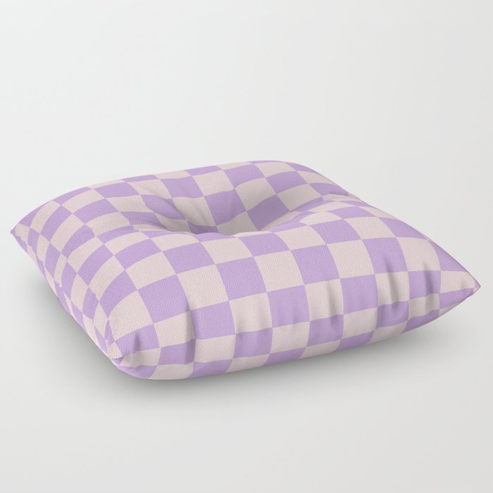 Checker Pattern 343 Pink and Lilac Floor Pillow
