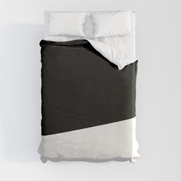 Stripe Block (black/white) Duvet Cover | Stripe, Line, Minimalist, Minimal, Diagonal, Black, Modern, Asymmetrical, Geometric, White 