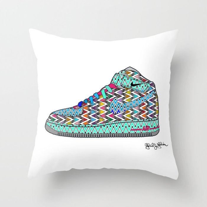 Airforce 1 Air Pop Art Sneakers 2nd Edition Throw Pillow