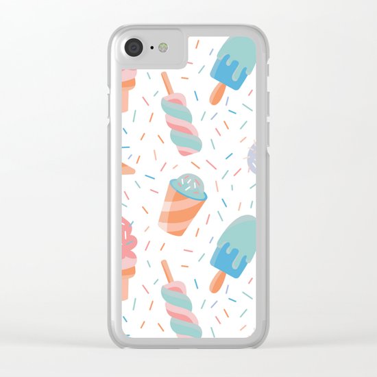 pastel ice cream pattern Clear iPhone Case