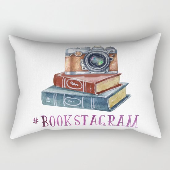 Watercolor Bookstagram Rectangular Pillow