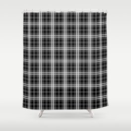 Black and White Mayzes Tartan Plaid Check Shower Curtain