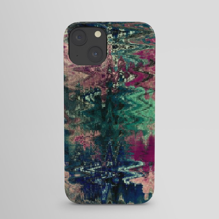 Distorted Psychedelic Artwork In Nature Tones iPhone Case