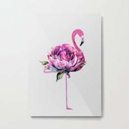 Flower Flamingo Metal Print