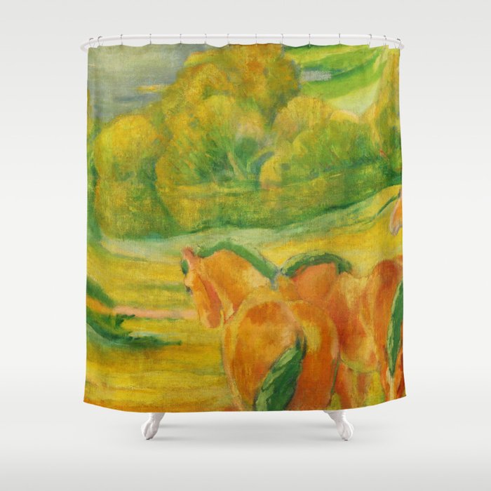 Franz Marc "Large Landscape I (Landschaft I)" Shower Curtain