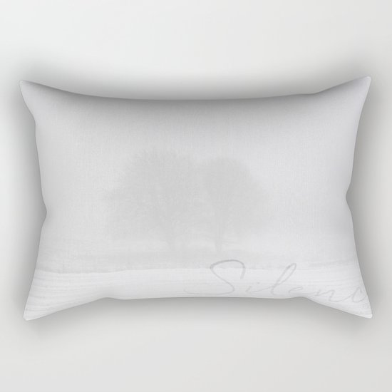 Winter scenery with tree fog Rectangular Pillow
