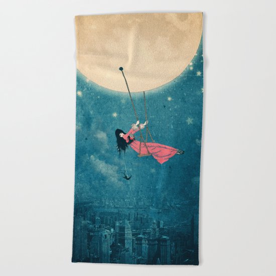 While the city sleeps... Beach Towel