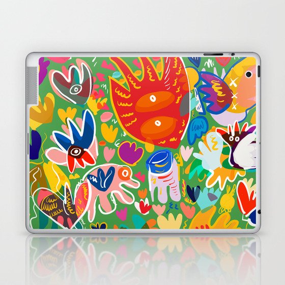Welcome May Abstract Graffiti Nature and Flowers Pattern Laptop & iPad Skin
