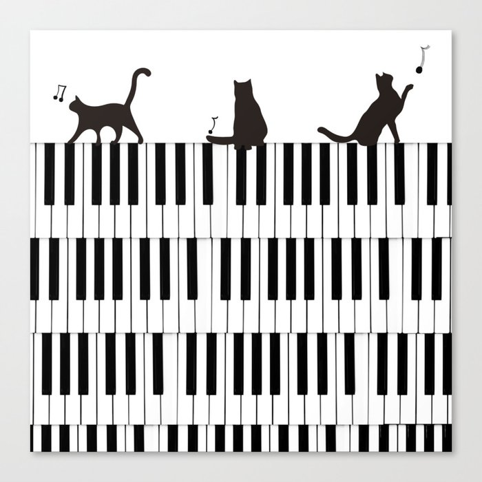 Piano Cat Canvas Print