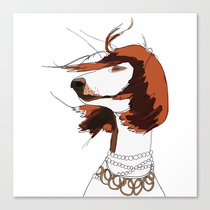 Messy Hair Don T Care Dog Canvas Print By Gangsterrapandcoffee