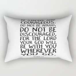 Bible Verse 1 Joshua 1:9 Christian Quote Typography Wall Art Printable Art Bible Verse Printable Rectangular Pillow