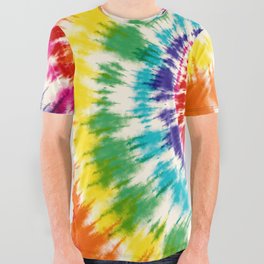colorful rainbow spiral tie dye All Over Graphic Tee