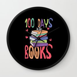 Days Of School 100th Day 100 Books Wall Clock
