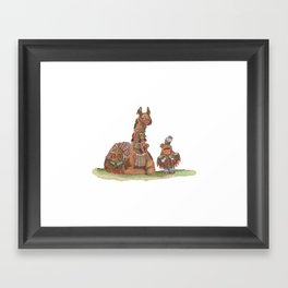 Boy meets Llama Framed Art Print