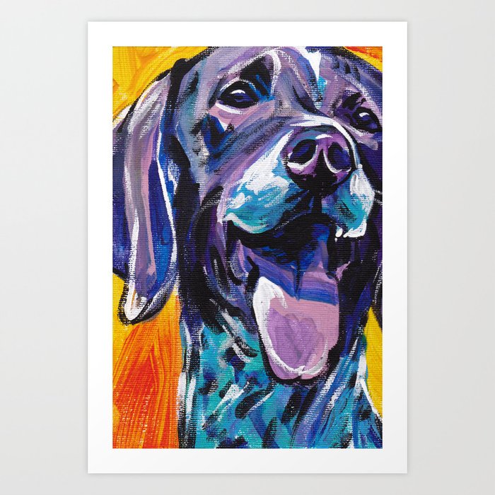Fun Gsp German Shorthaired Pointer Bright Colorful Pop Art Painting By Lea Art Print By Wilddogs Society6