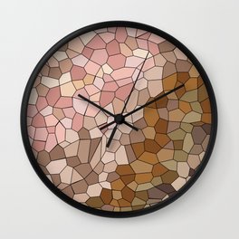 Skin Tone Mosaic Wall Clock | Bathroom, Color, Dark, Old, Race, Colour, Tone, Brown, Glass, Tiles 