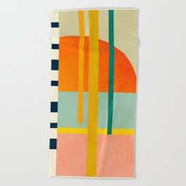 trees with tropical sun Beach Towel