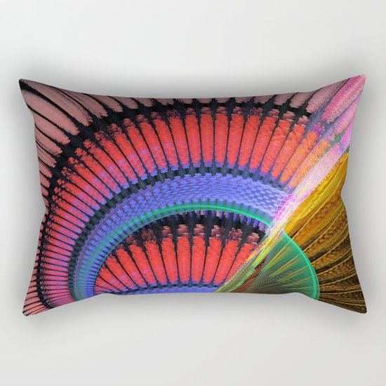 Groovy textured colourful abstract Rectangular Pillow