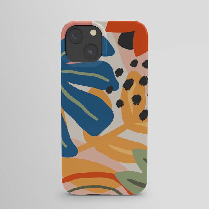 Flower Market Madrid, Abstract Retro Floral Print iPhone Case